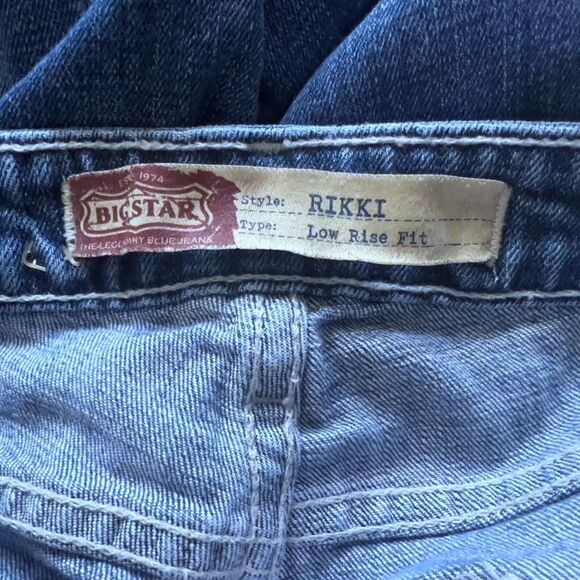 Big Star Rikki Low Rise Fit Straight Jeans Women's Size 27 Blue 26" Inseam - Picture 3 of 5